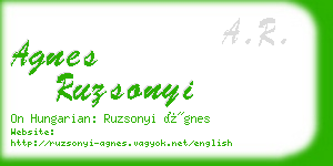agnes ruzsonyi business card